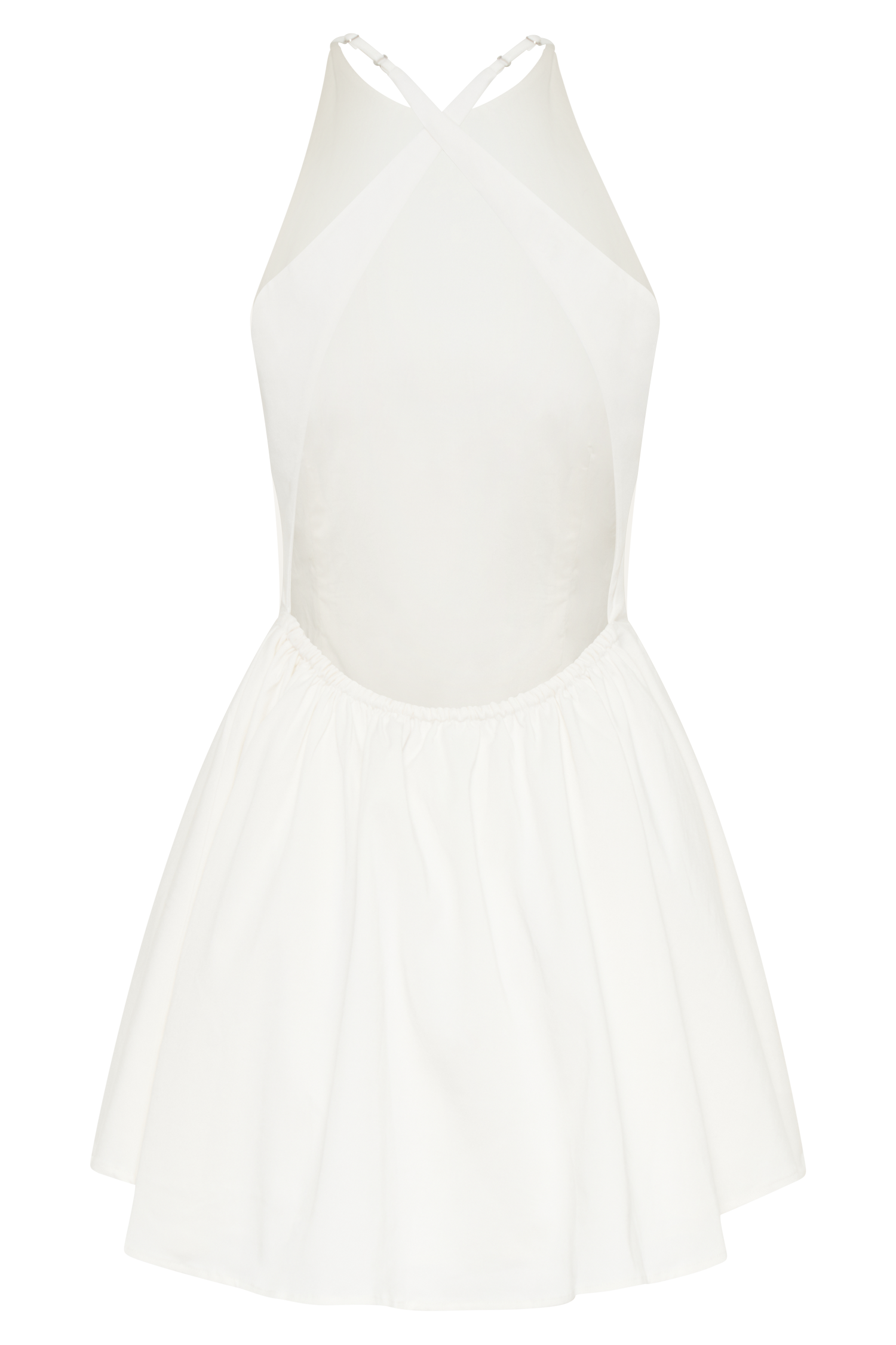 Carolina Cotton Halter Mini Dress - White-My Chic Way.All Rights Reserved