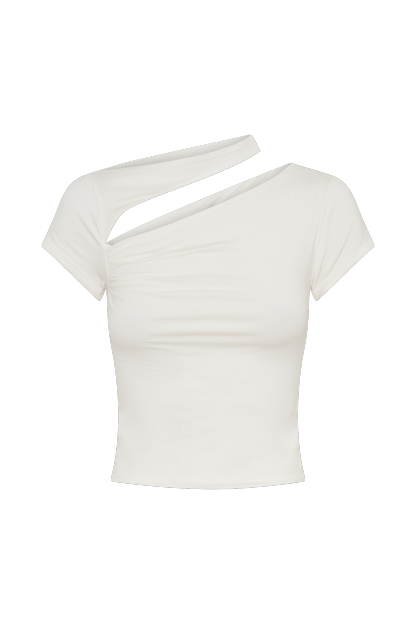 Aurelie Cut Out Short Sleeve Top - Ivory-My Chic Way.All Rights Reserved