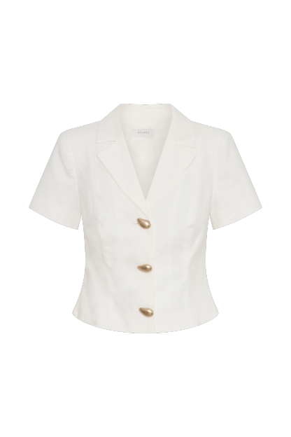 Ciara Linen Jacket - White-My Chic Way.All Rights Reserved
