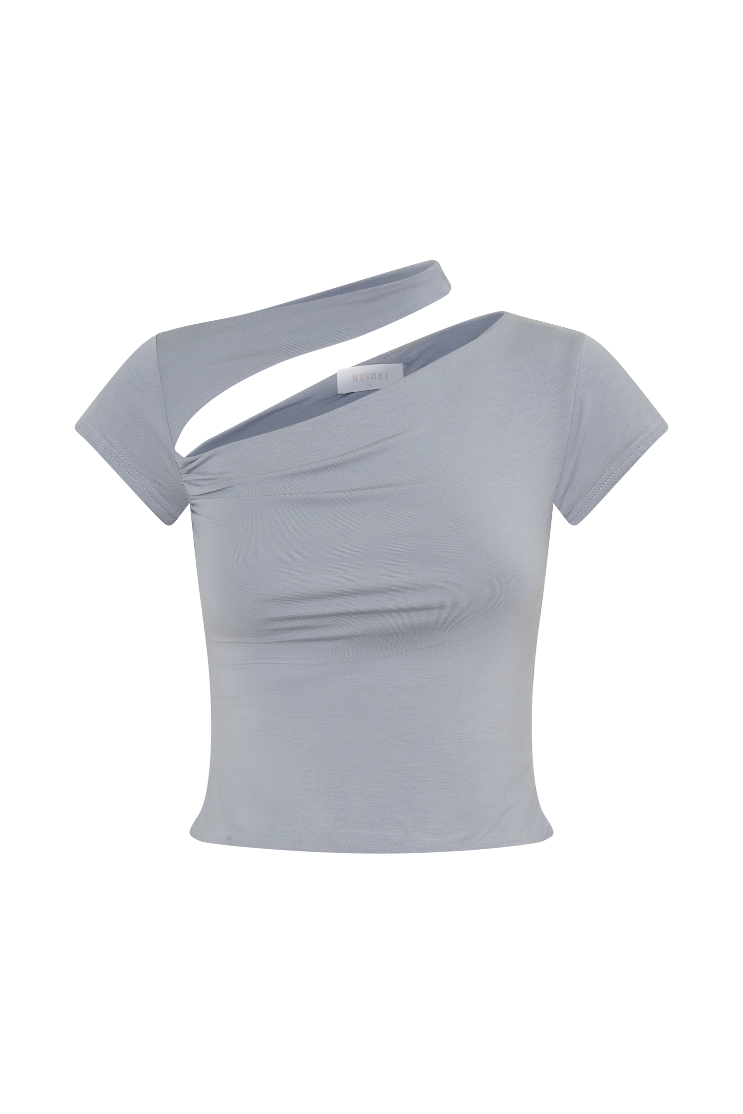 Aurelie Cut Out Short Sleeve Top - Slate Grey-My Chic Way.All Rights Reserved
