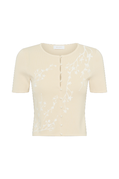 Monroe Embroidered Knit Top - Cream And Ivory-My Chic Way.All Rights Reserved