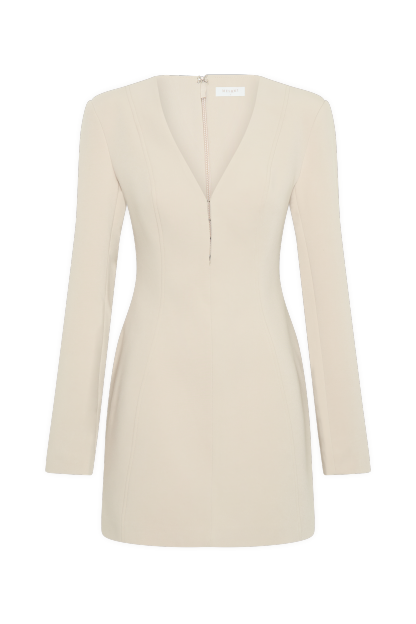Arora Suiting Blazer Dress With Pleating - Sand-My Chic Way.All Rights Reserved