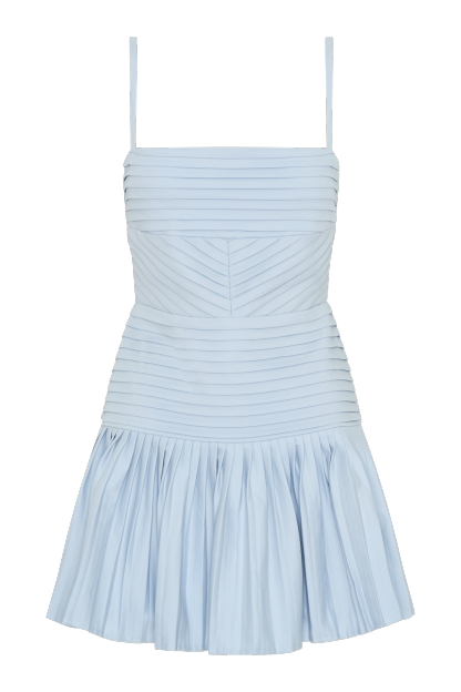 Rylee Multi Pleat Mini Dress - Ice Blue-My Chic Way.All Rights Reserved