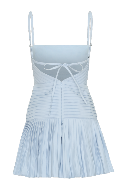 Rylee Multi Pleat Mini Dress - Ice Blue-My Chic Way.All Rights Reserved