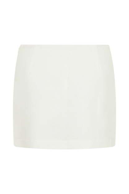 Ciara Linen Mini Skort - White-My Chic Way.All Rights Reserved