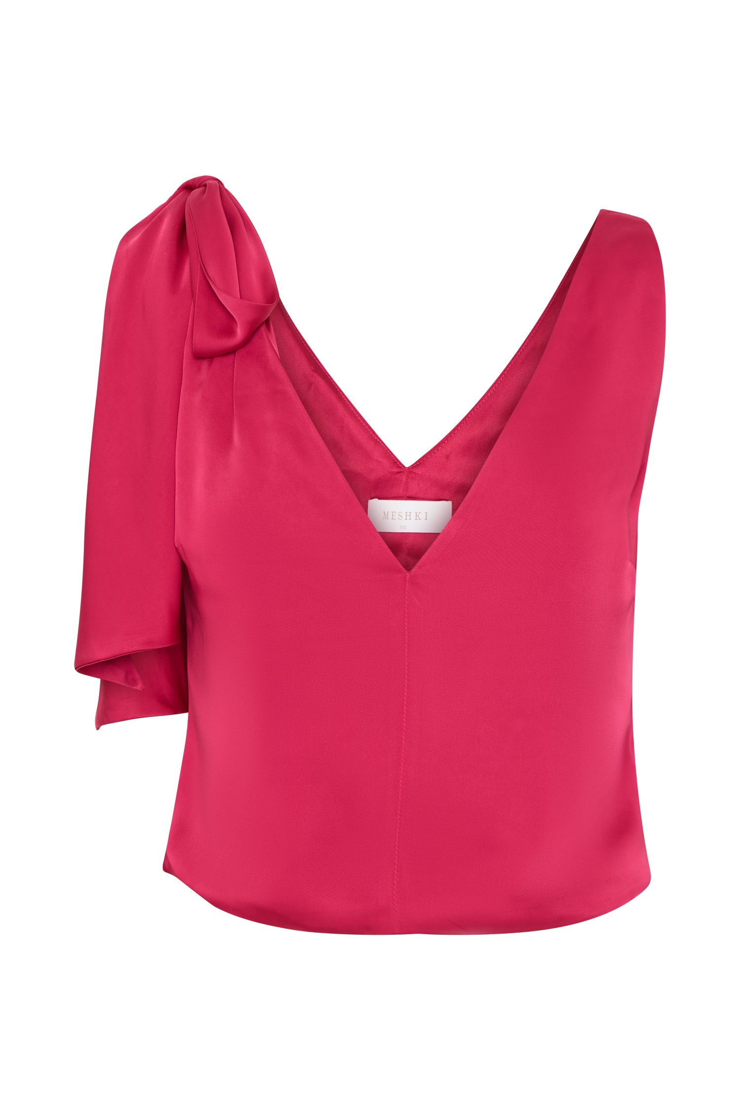 Nicola Satin Tie Sleeveless Top - Pink Cherry-My Chic Way.All Rights Reserved