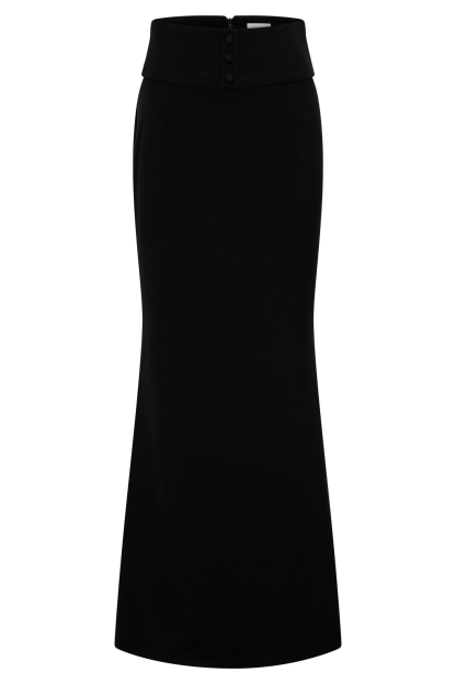 Grace Suiting Maxi Skirt - Black-My Chic Way.All Rights Reserved