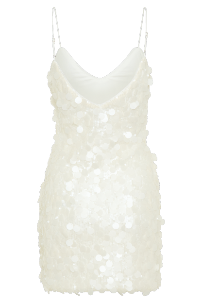 Romilly Sequin Mini Dress - Ivory-My Chic Way.All Rights Reserved