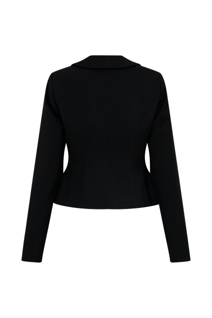 Gracia Suiting Long Sleeve Blazer - Black-My Chic Way.All Rights Reserved