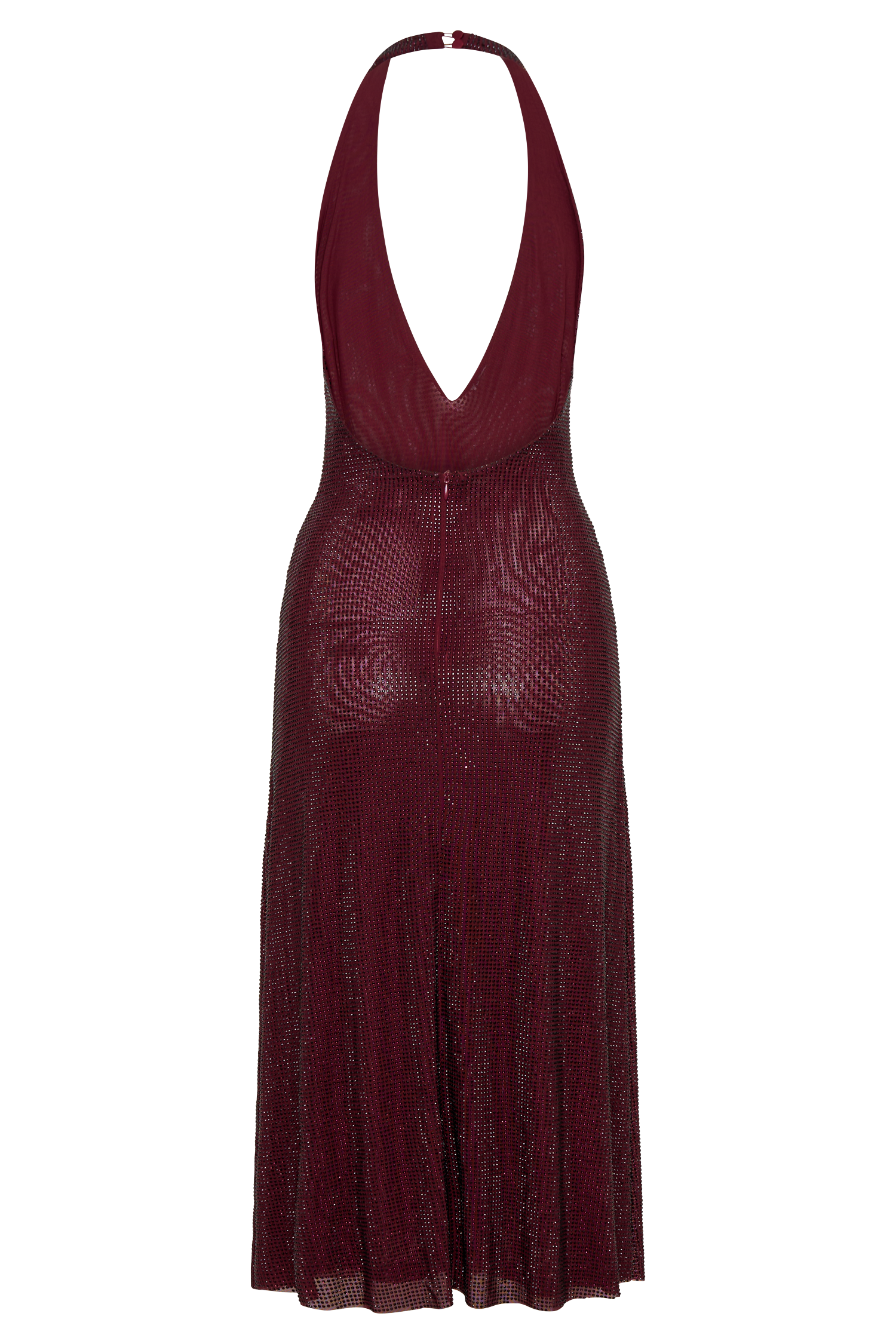 Genie Diamante Halter Midi Dress - Mahogany-My Chic Way.All Rights Reserved