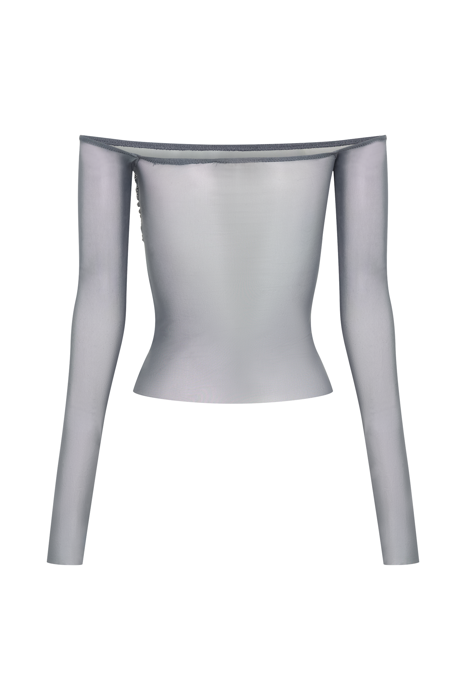 Garcelle Diamante Off Shoulder Top - Gunmetal-My Chic Way.All Rights Reserved