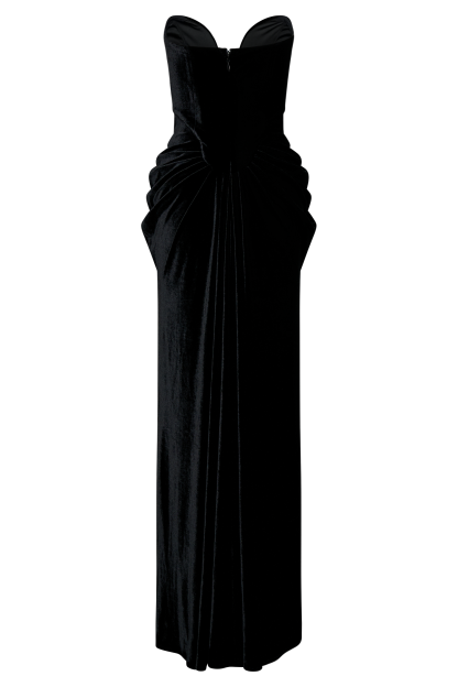 Paige Strapless Velvet Maxi Dress - Black-My Chic Way.All Rights Reserved