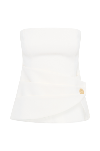 Faith Strapless Suiting Top - Ivory-My Chic Way.All Rights Reserved