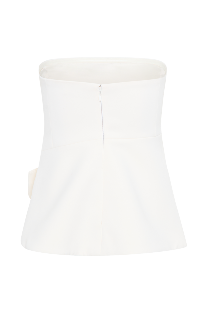 Faith Strapless Suiting Top - Ivory-My Chic Way.All Rights Reserved