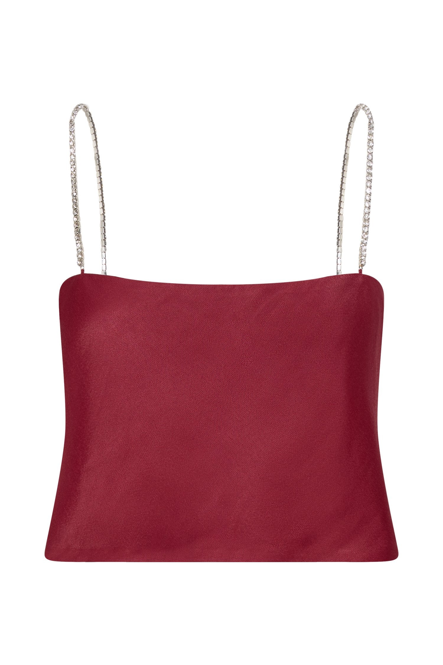 Dayana Straight Cut Crop Top - Wine-My Chic Way.All Rights Reserved