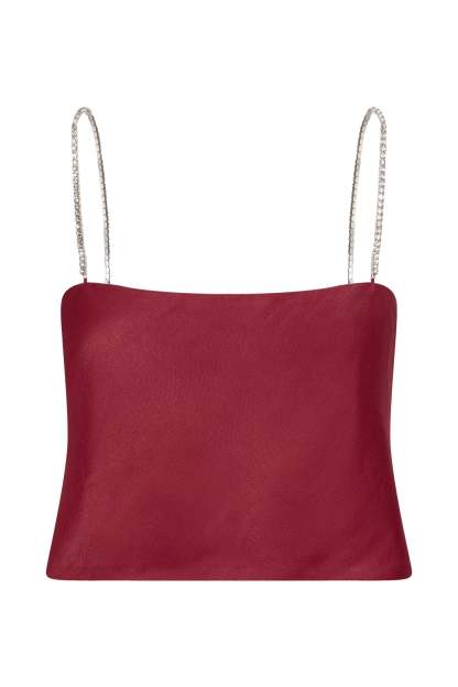 Dayana Straight Cut Crop Top - Wine-My Chic Way.All Rights Reserved