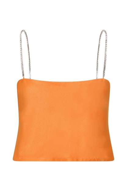 Dayana Straight Cut Crop Top - Mandarin-My Chic Way.All Rights Reserved