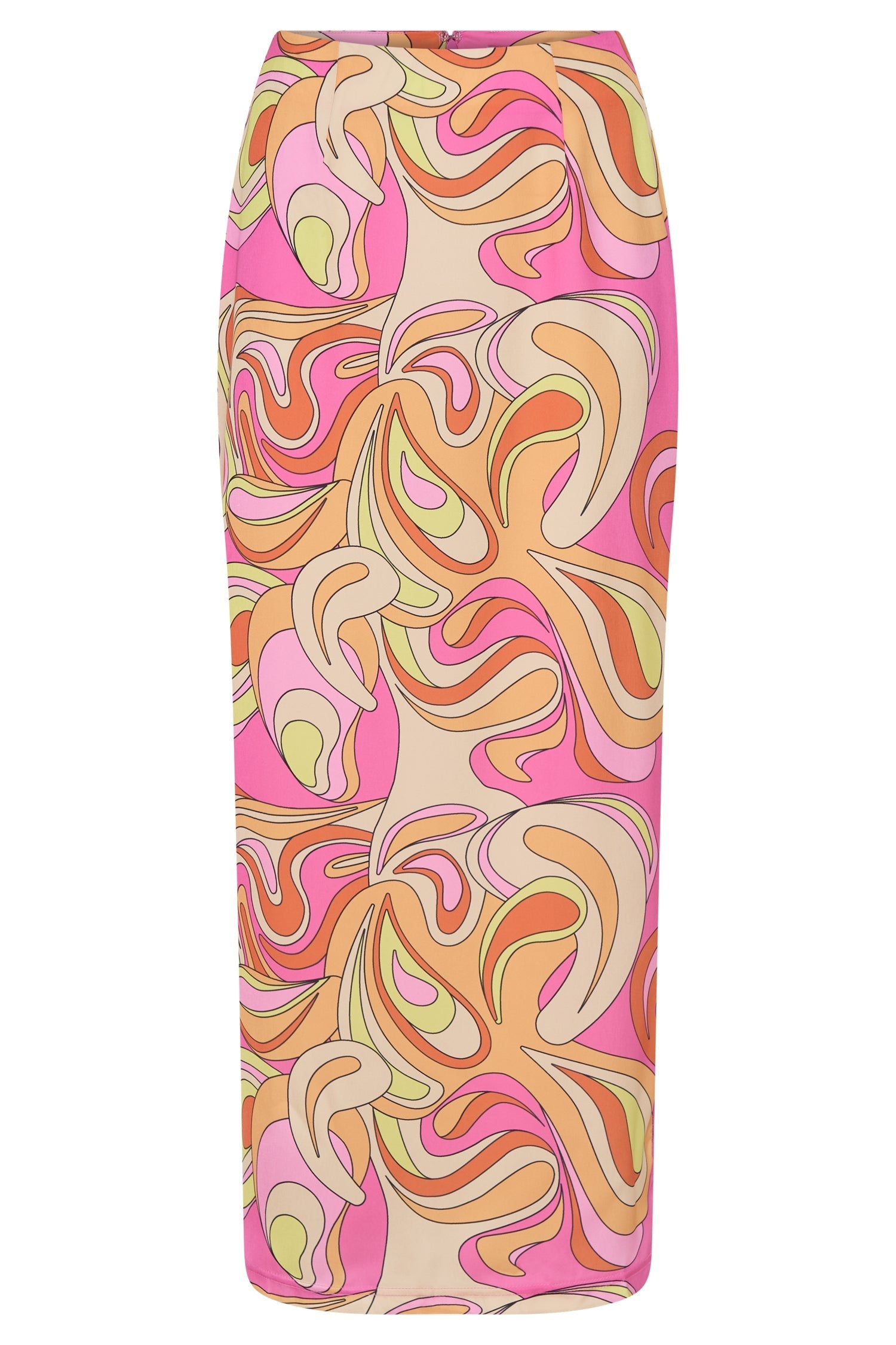 Frankie Two Tone Satin Maxi Skirt - Psychedelic Print-My Chic Way.All Rights Reserved
