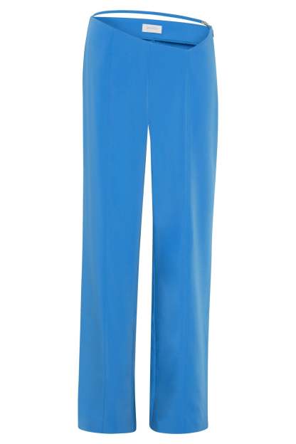 Bahar Mid Rise Wide Leg Strap Pant - Azure Blue-My Chic Way.All Rights Reserved