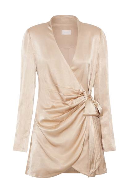 Saira Tie Up Mini Dress - Wheat-My Chic Way.All Rights Reserved