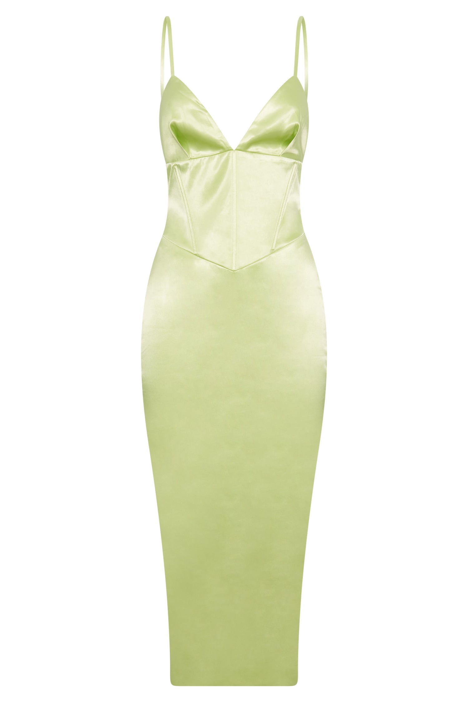 Brie Corset Midi Dress - Pistachio Green-My Chic Way.All Rights Reserved