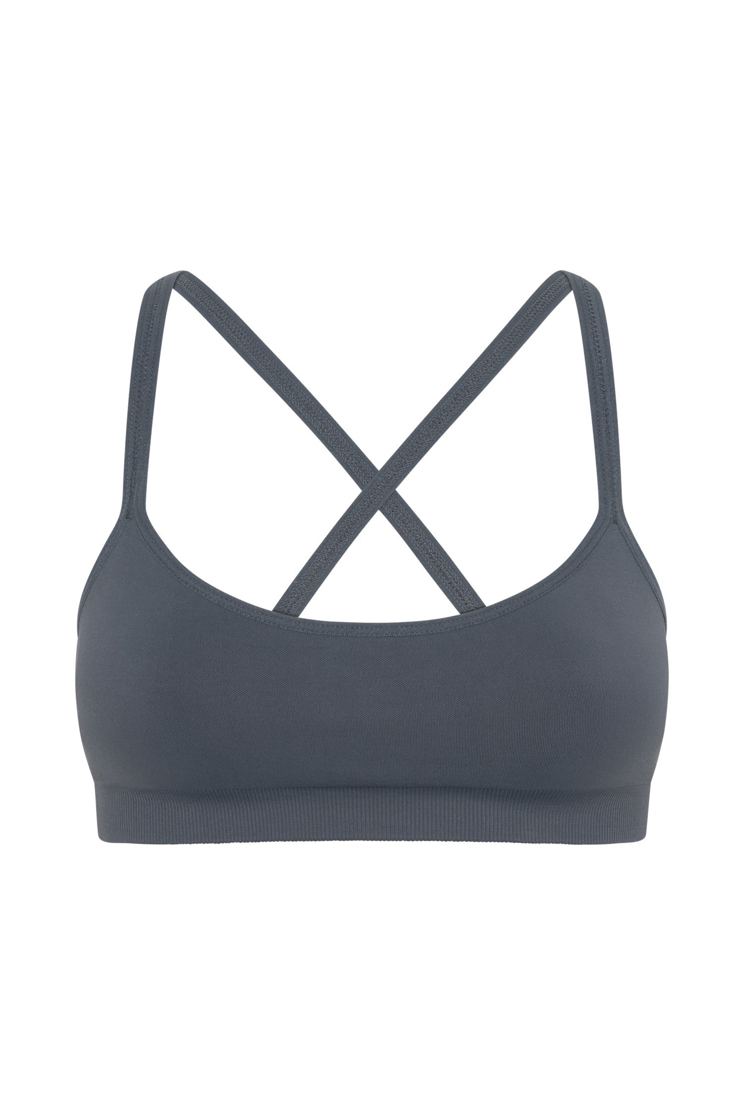 Nyx Cross Back Seamless Crop - Charcoal-My Chic Way.All Rights Reserved