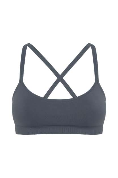 Nyx Cross Back Seamless Crop - Charcoal-My Chic Way.All Rights Reserved