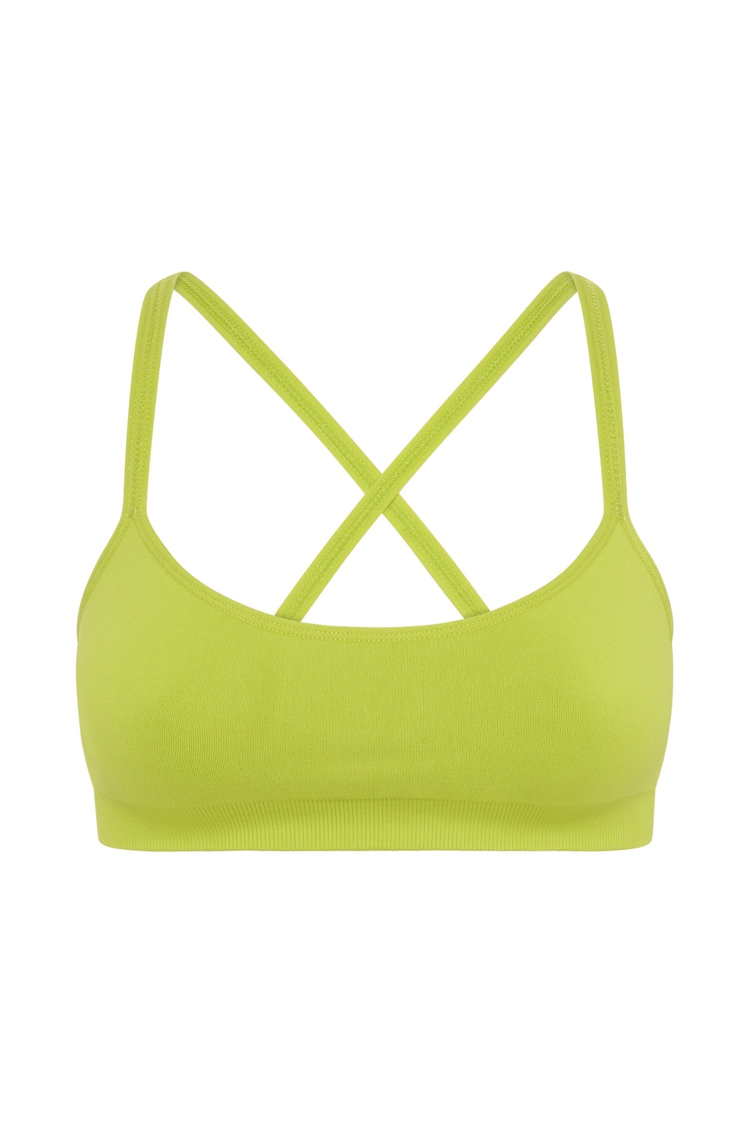 Nyx Cross Back Seamless Crop - Lime Green-My Chic Way.All Rights Reserved