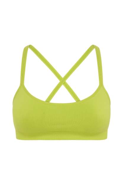 Nyx Cross Back Seamless Crop - Lime Green-My Chic Way.All Rights Reserved