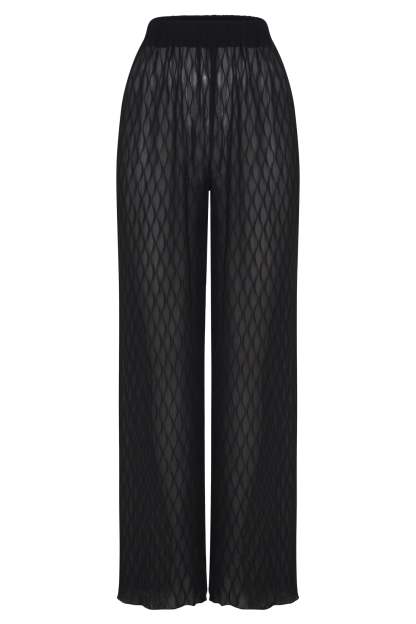 Karla Wave Pleat Pant - Black-My Chic Way.All Rights Reserved