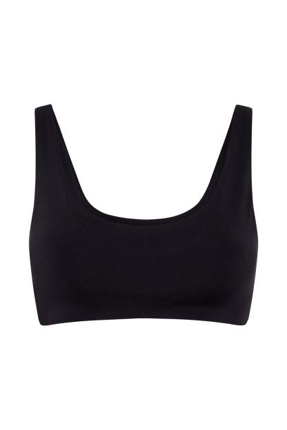 Jemma Scoop Neck Super Crop Top - Black-My Chic Way.All Rights Reserved