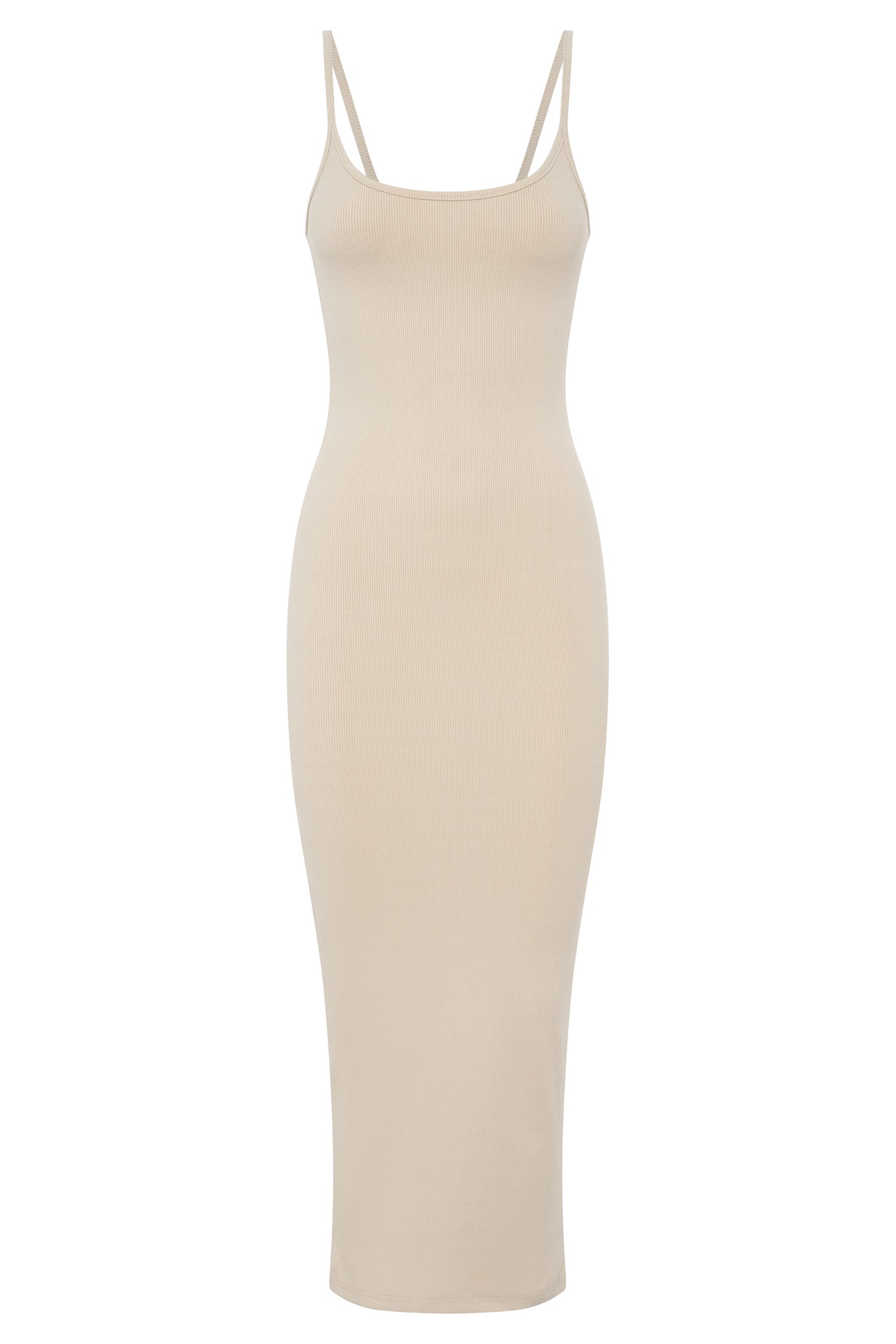 Alexis Ribbed Cami Midi Dress - Cream-My Chic Way.All Rights Reserved