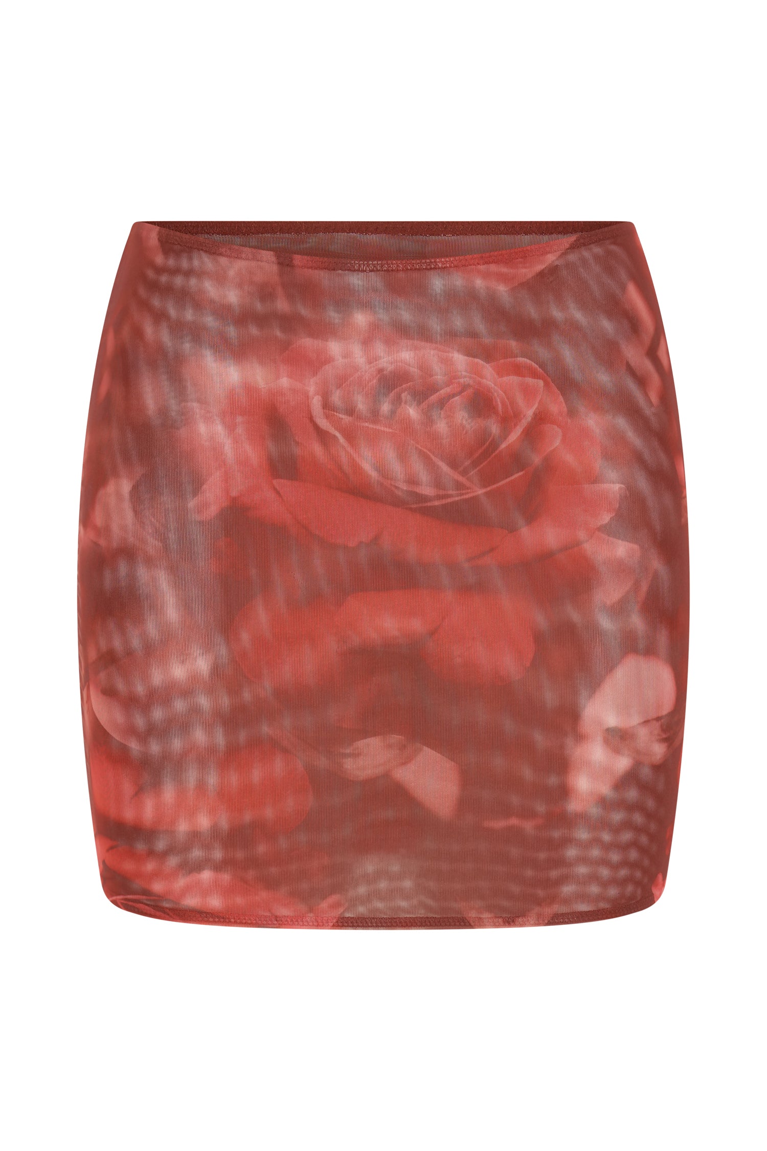 Erina Mesh Mini Skirt - Oversized Rose Print-My Chic Way.All Rights Reserved