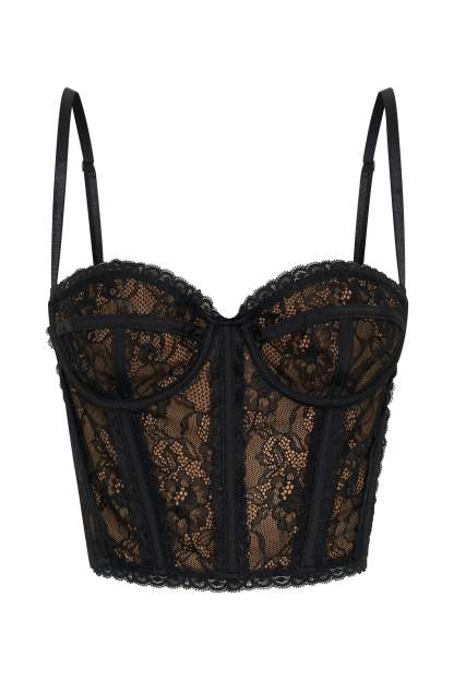 Sansa Lace Bustier - Black-My Chic Way.All Rights Reserved