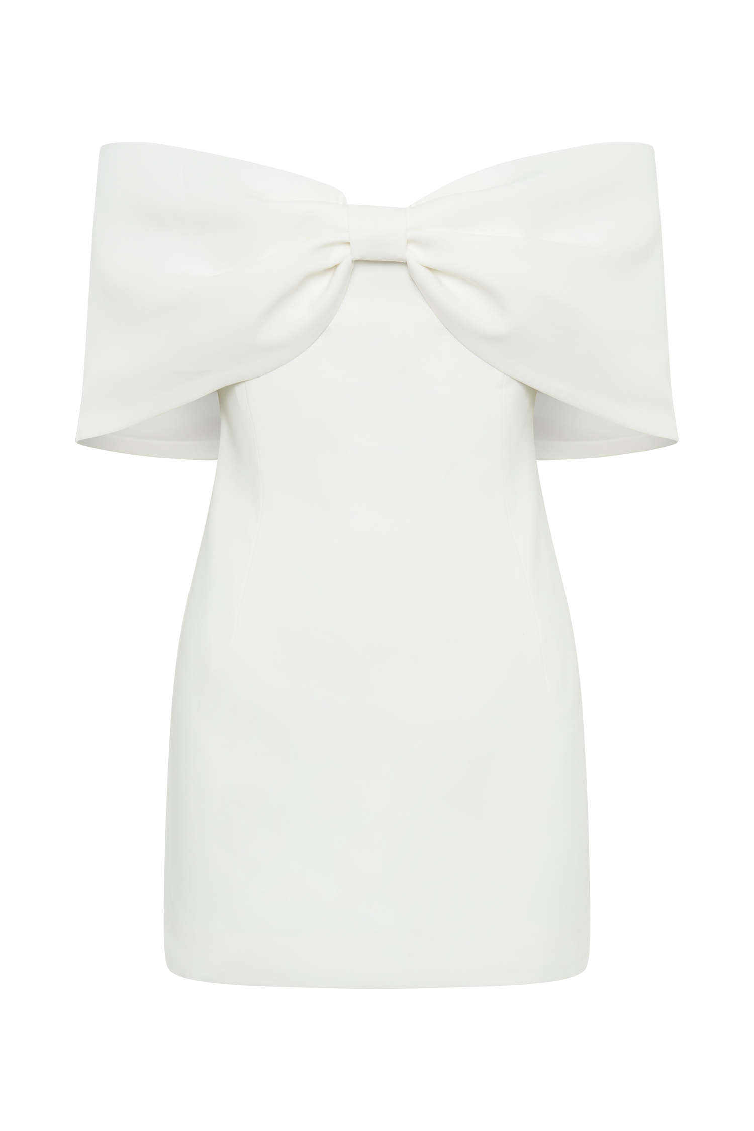 Gwyneth Off Shoulder Bow Mini Dress - White-My Chic Way.All Rights Reserved