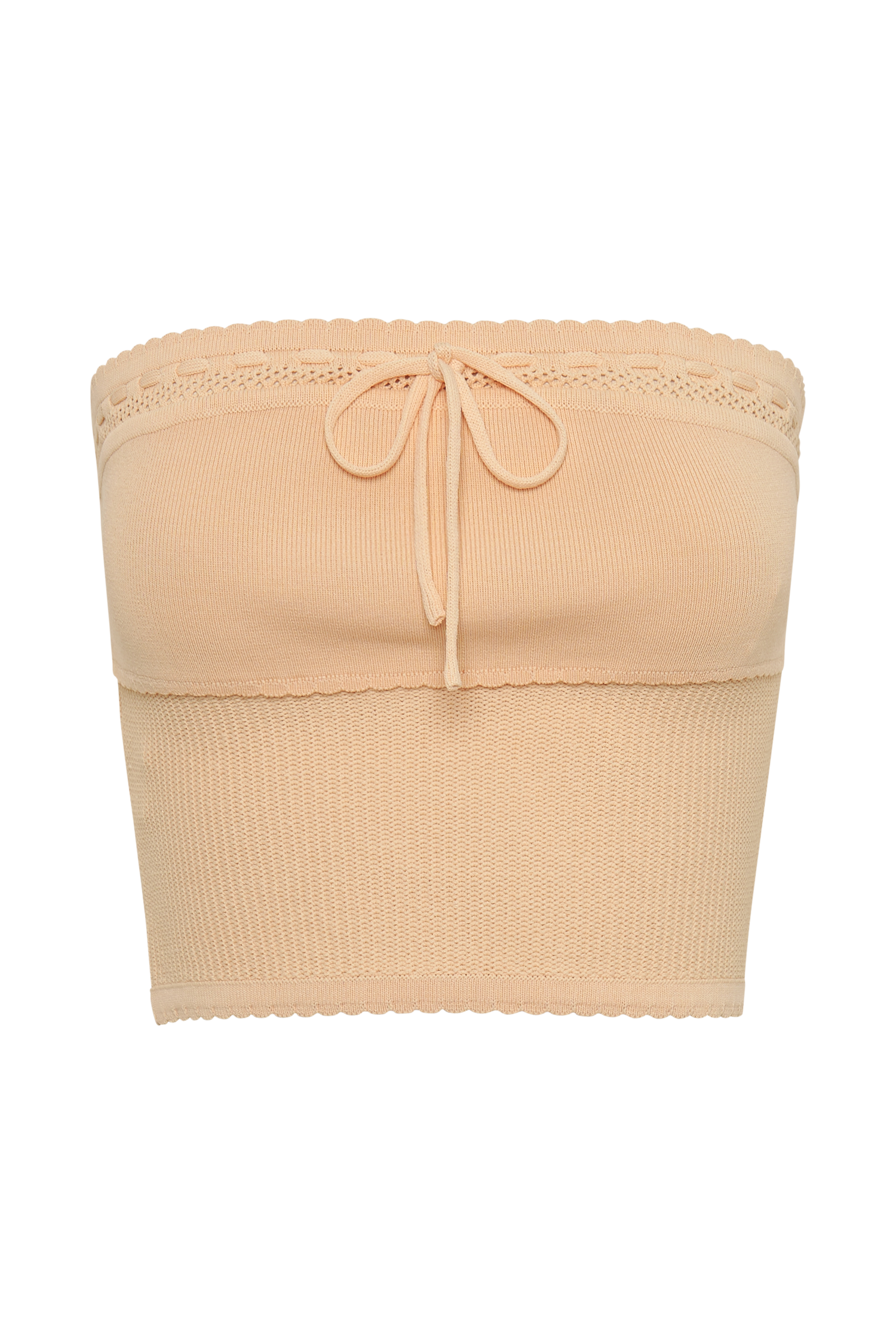 Kyra Waffle Knit Tube Top - Apricot-My Chic Way.All Rights Reserved