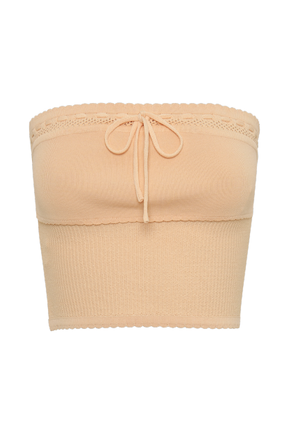 Kyra Waffle Knit Tube Top - Apricot-My Chic Way.All Rights Reserved