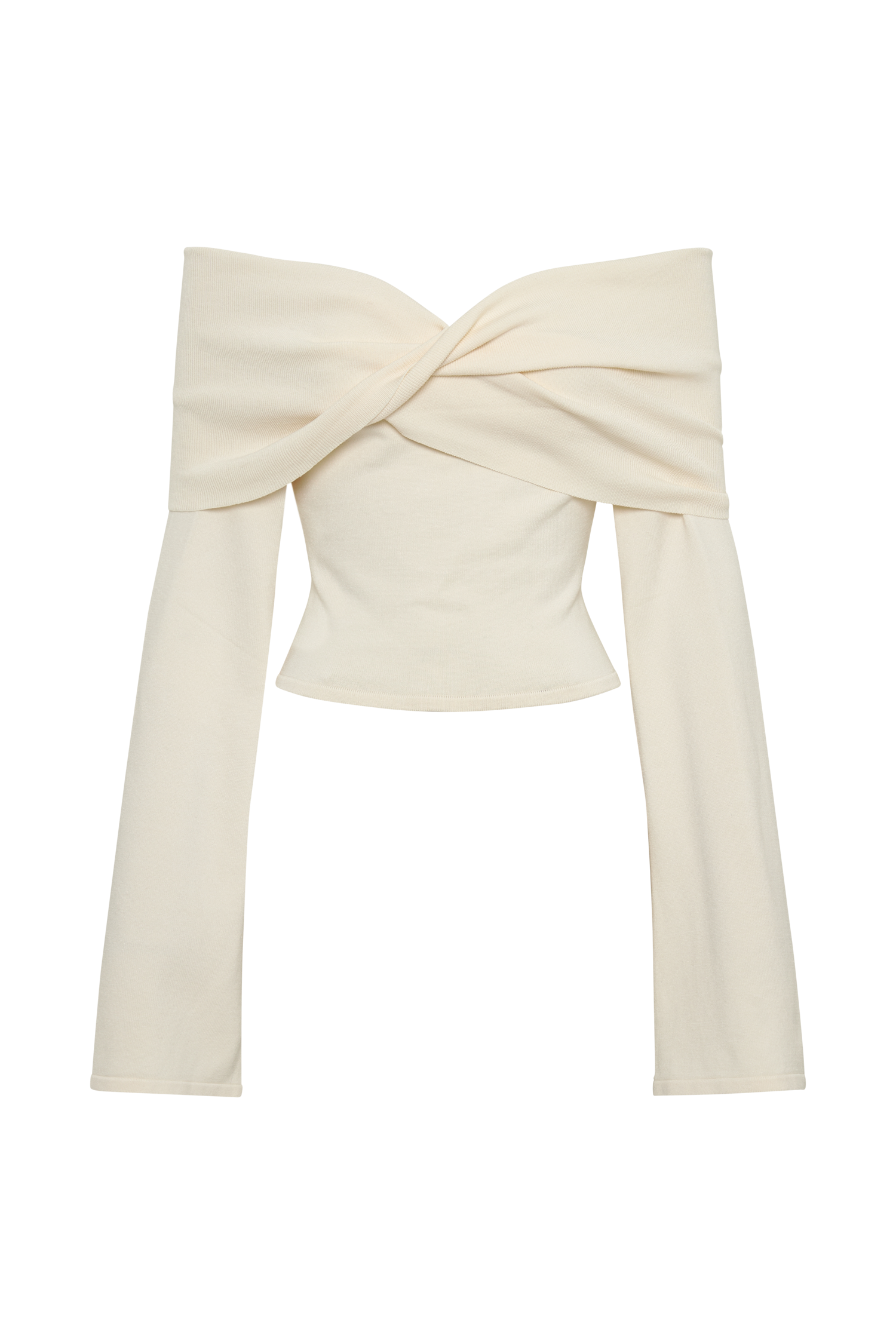 Marlisa Off Shoulder Twist Top - Ivory-My Chic Way.All Rights Reserved