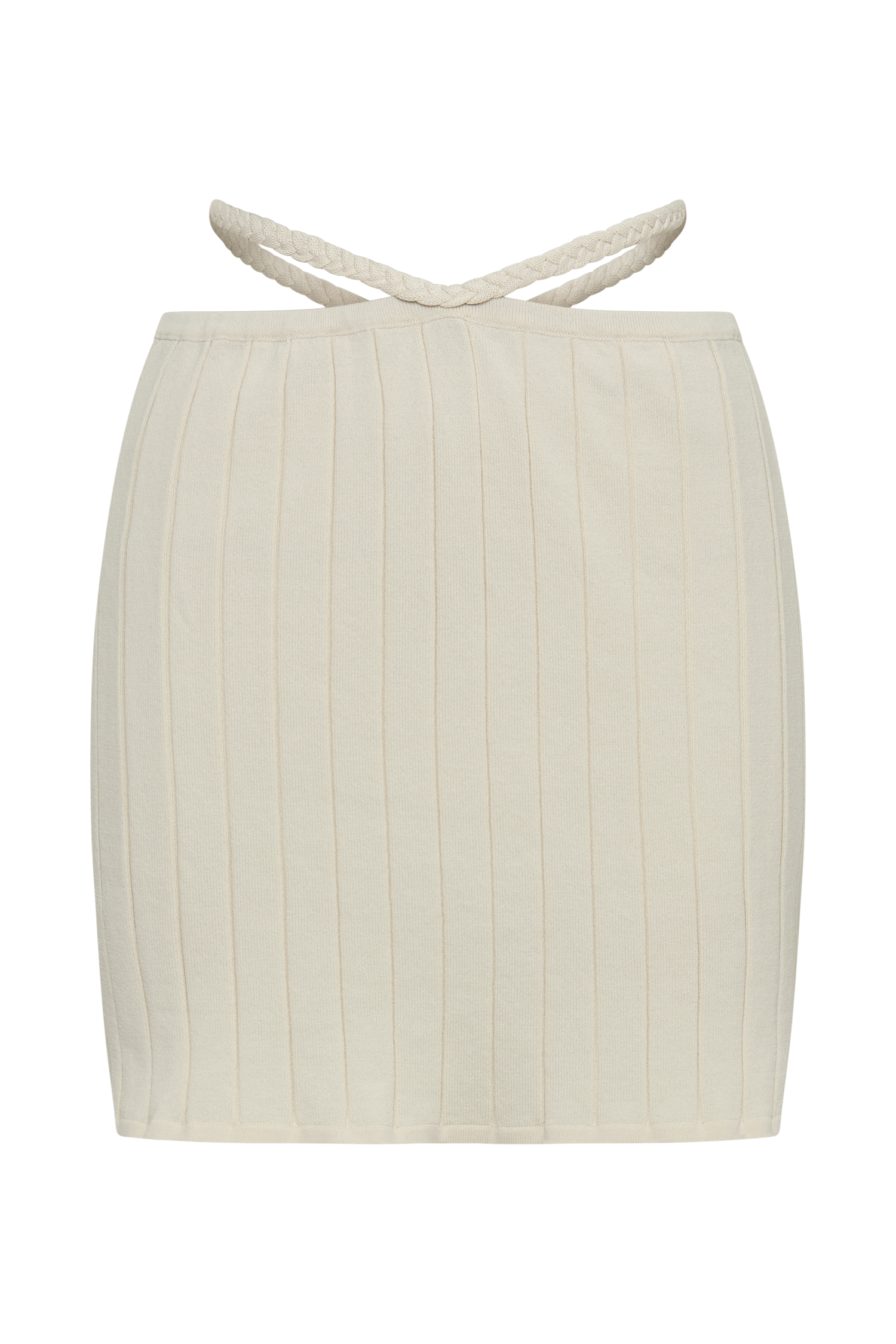 Celine A-Line Extreme Rib Mini Skirt - Ivory-My Chic Way.All Rights Reserved