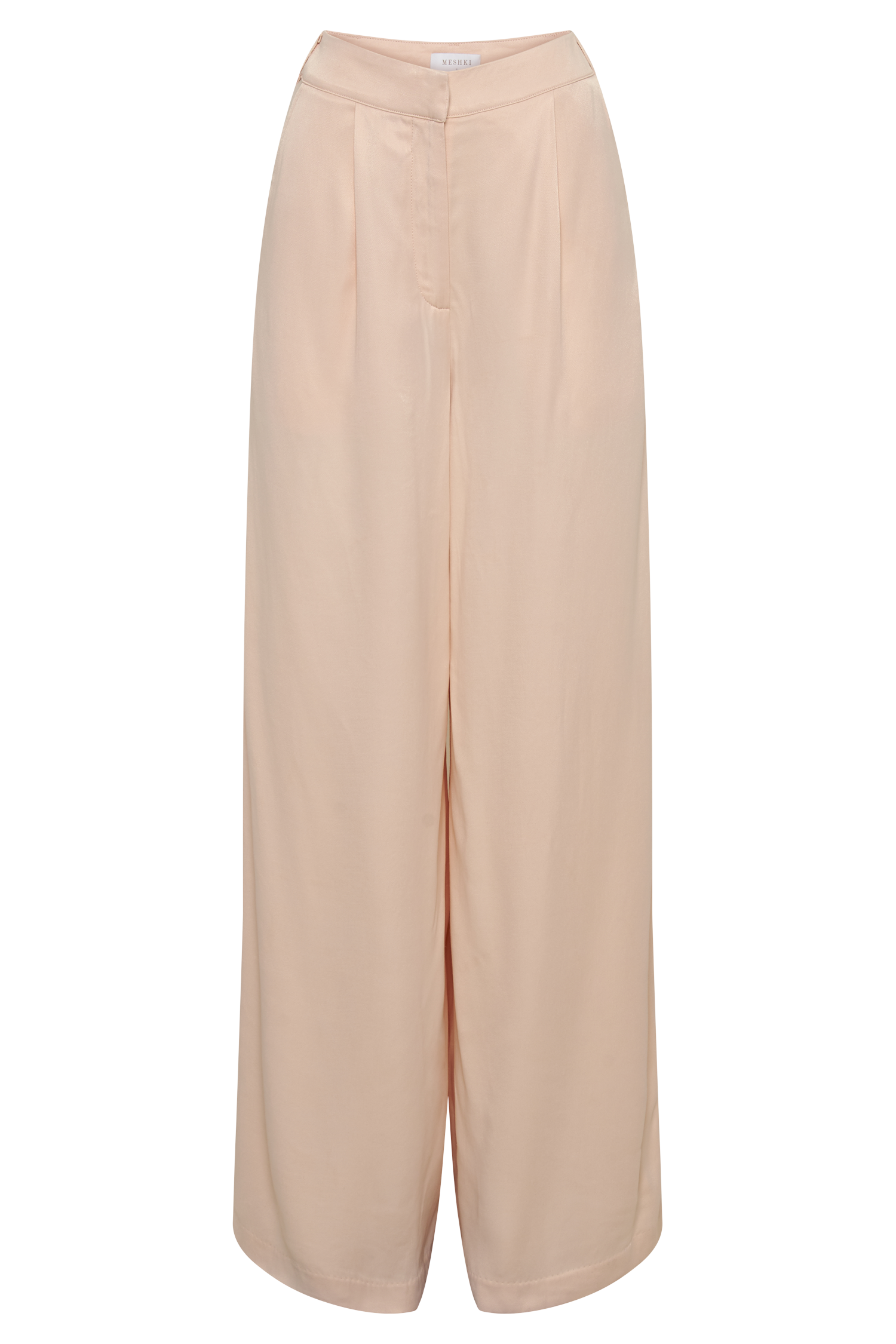 Nour Satin Wide Leg Pant - Apricot-My Chic Way.All Rights Reserved