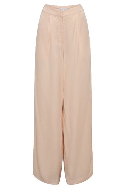 Nour Satin Wide Leg Pant - Apricot-My Chic Way.All Rights Reserved