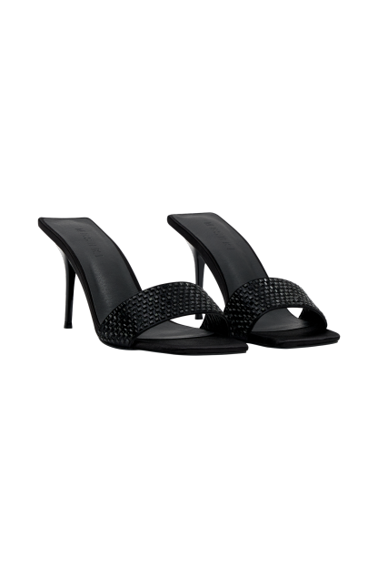 Geneva Square Diamante Mule - Black-My Chic Way.All Rights Reserved