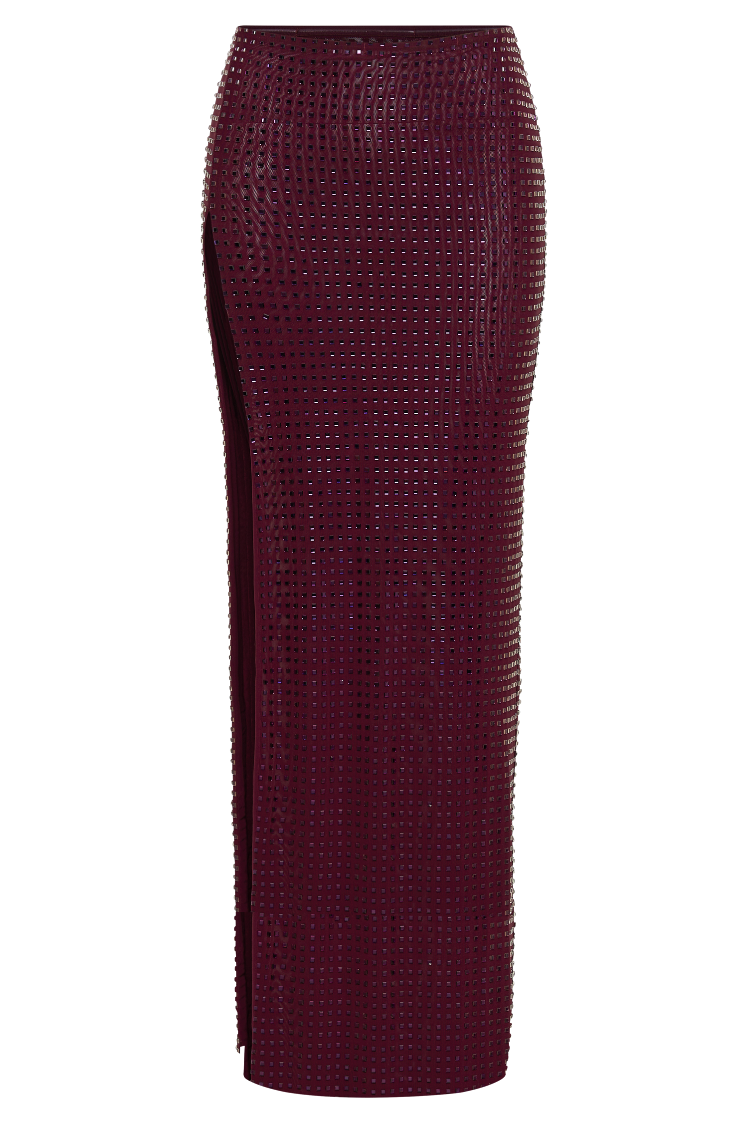 Ellery Square Diamante Maxi Skirt - Berry-My Chic Way.All Rights Reserved