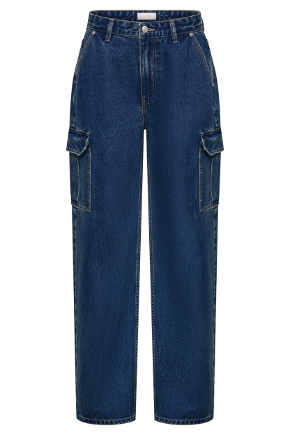 Jagger Mid Rise Oversized Denim Jean - Dark Blue-My Chic Way.All Rights Reserved