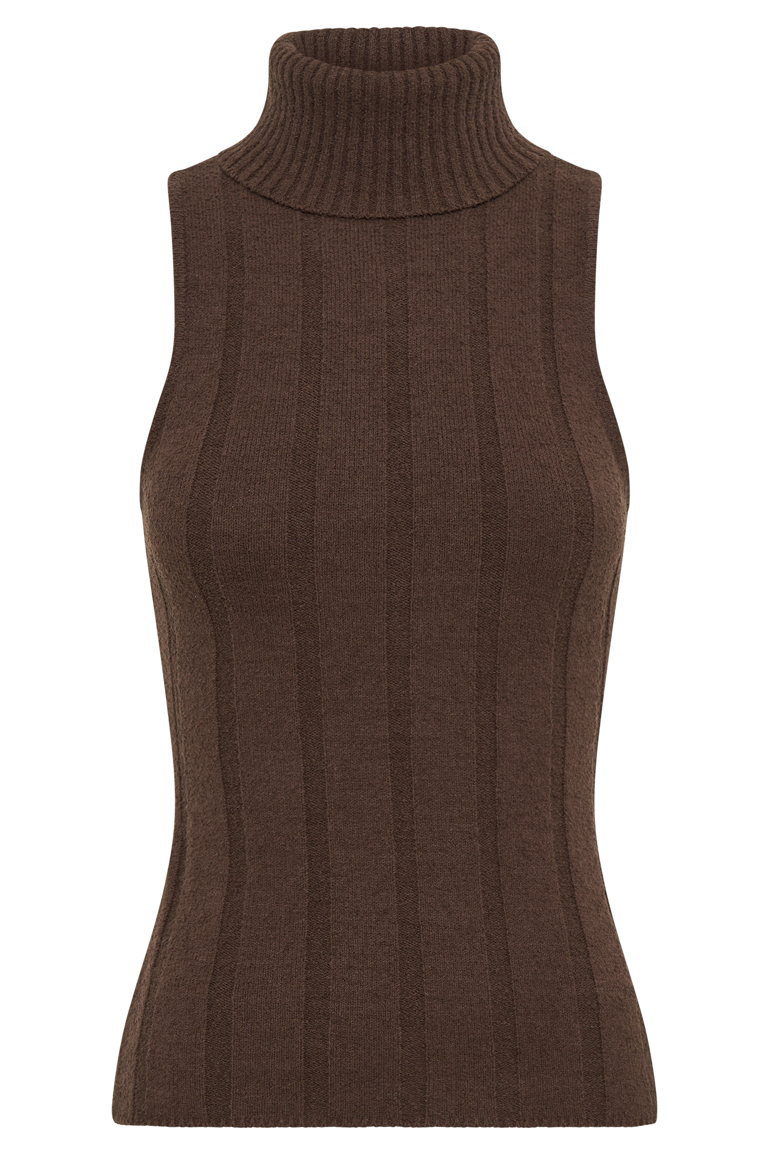 Angelina Ribbed Turtleneck - Chocolate-My Chic Way.All Rights Reserved