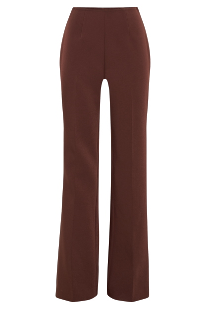 Loretta Fit & Flare Tailored Pant - Chocolate-My Chic Way.All Rights Reserved
