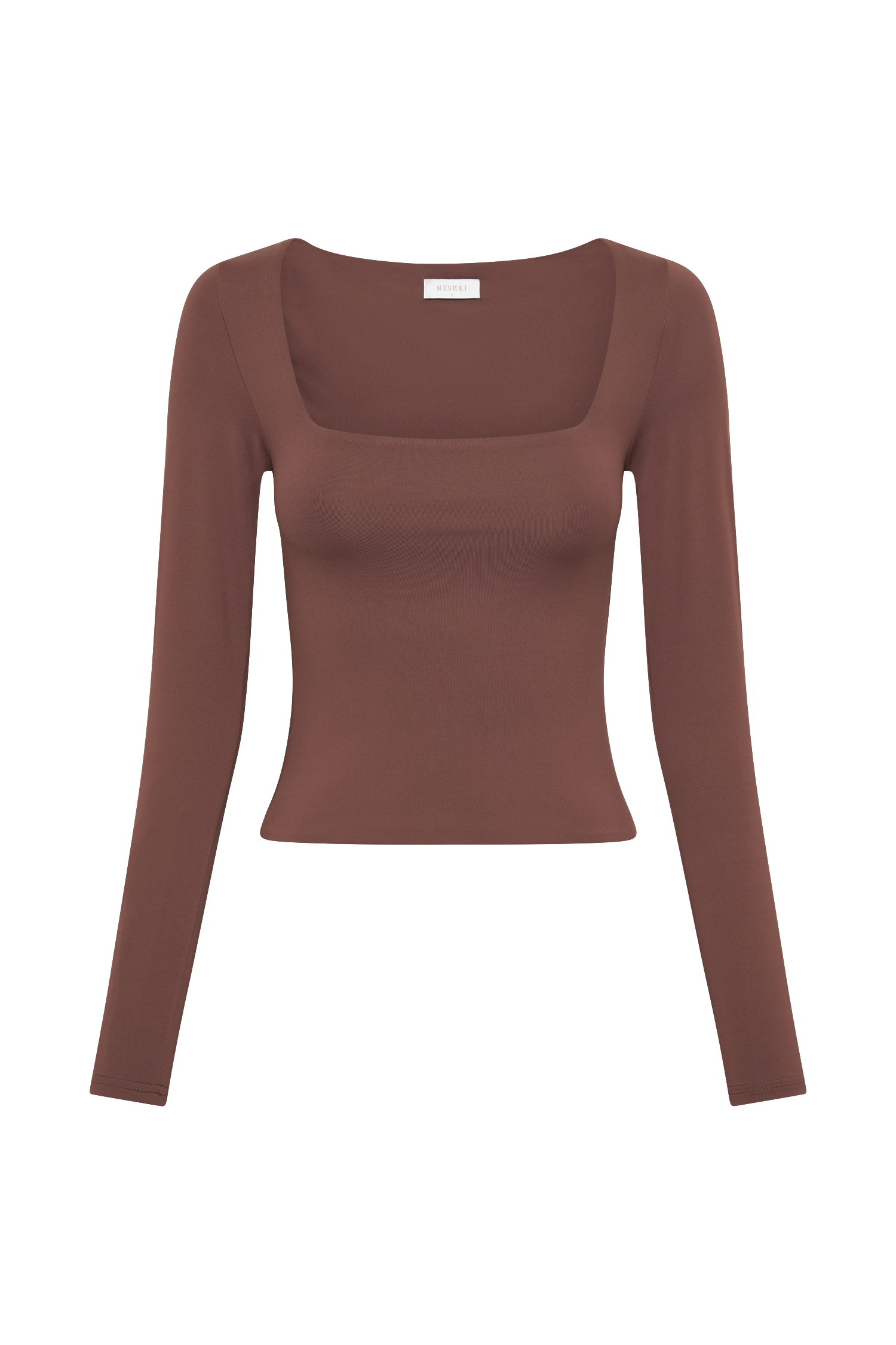 Bridget Recycled Nylon Long Sleeve Top - Mocha-My Chic Way.All Rights Reserved