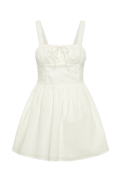 Roz Cotton Mini Dress - White-My Chic Way.All Rights Reserved