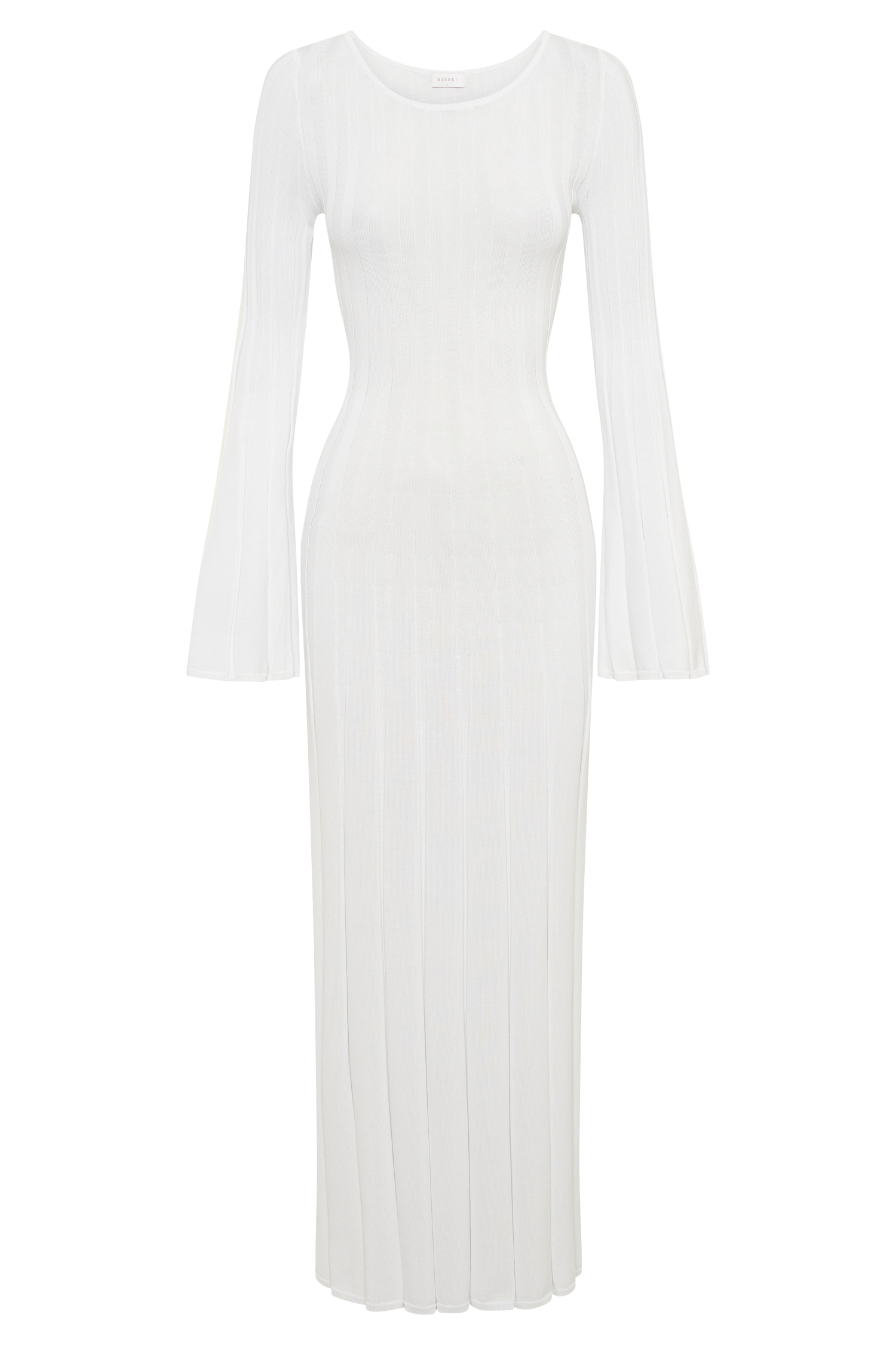 Mabel Long Sleeve Knit Maxi Dress - White-My Chic Way.All Rights Reserved