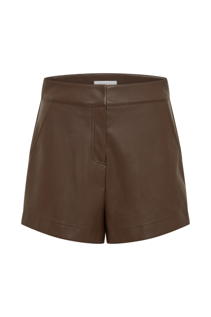 Ingrid Faux Leather Shorts - Dark Brown-My Chic Way.All Rights Reserved